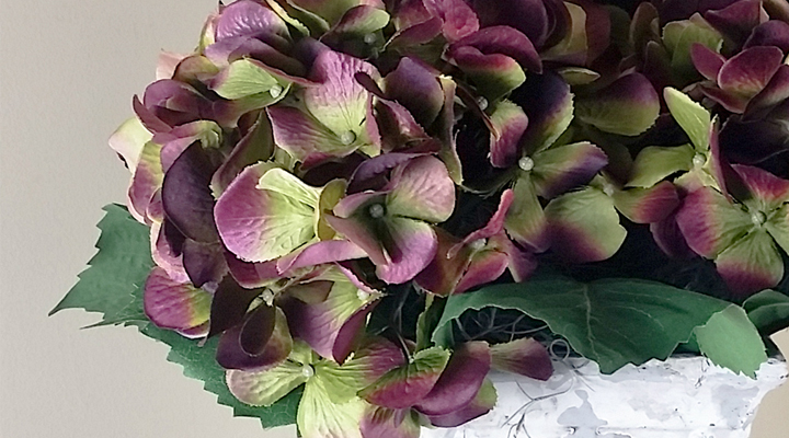 Burgundy Hydrangea arrangement