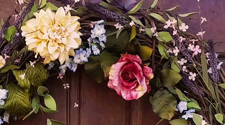 Custom faux spring wreath